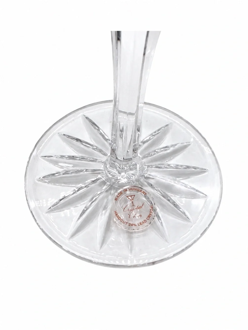Ajka Crystal Caroline Cut-to-Clear Wine Goblets Set of 4 Vintage Hungary